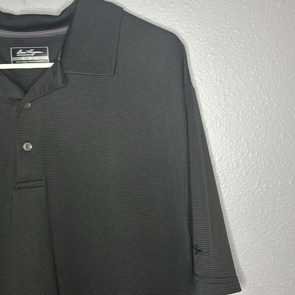 Ben Hogan Black Striped Textured Short Sleeved Polo Size XL - Picture 3 of 9